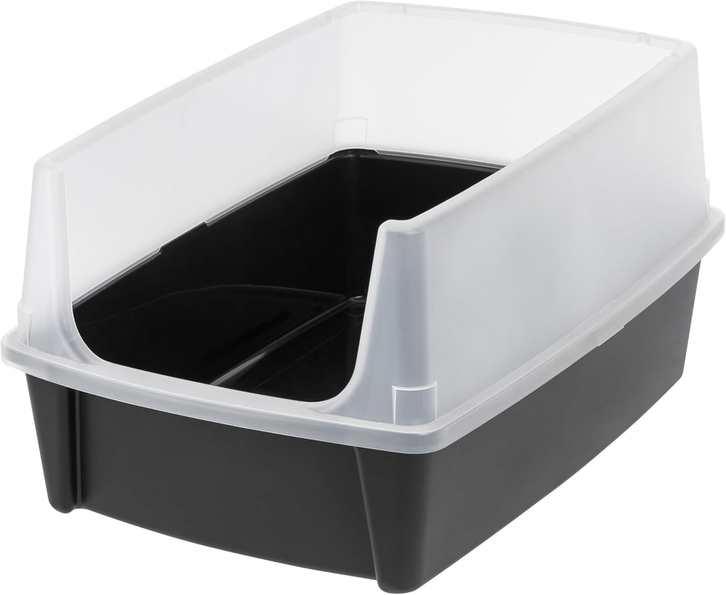 Extra Large Cat Litter Box with Scatter Shield, Open Top High Sided J20154