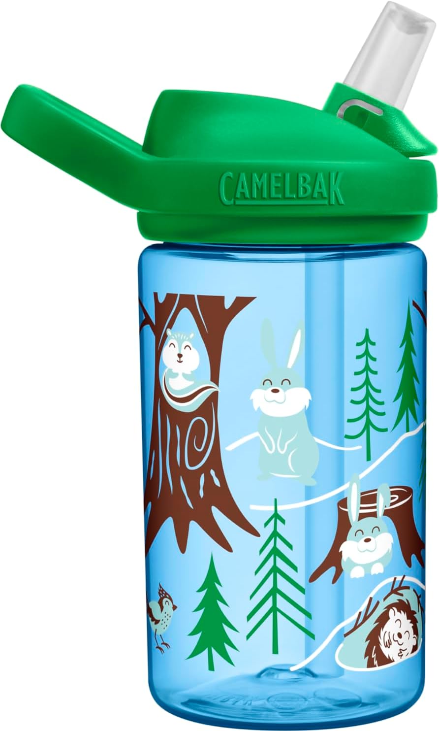 Kids Water Bottle 14 oz with Straw Top, Leak-Proof W745613