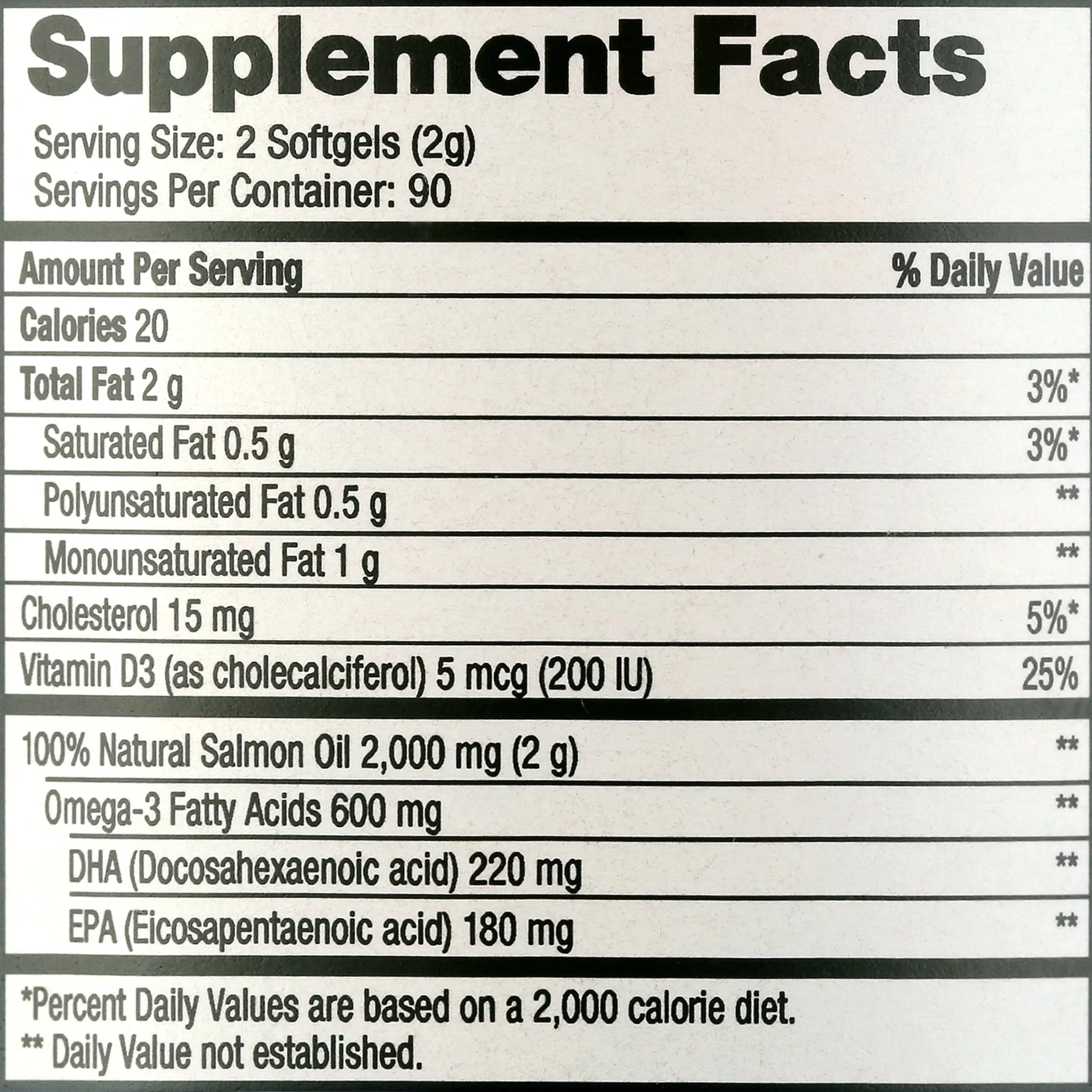 Wild Salmon Oil 1000 mg Softgels, 180 Count G62180