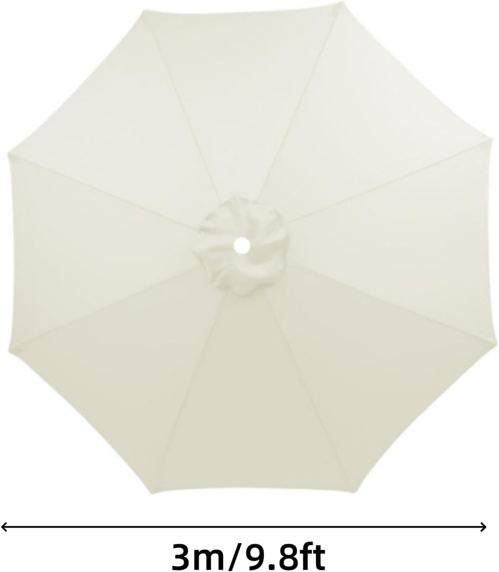 Patio Umbrella Replacement Canopy Top Cover, 8 Ribs, White V64530