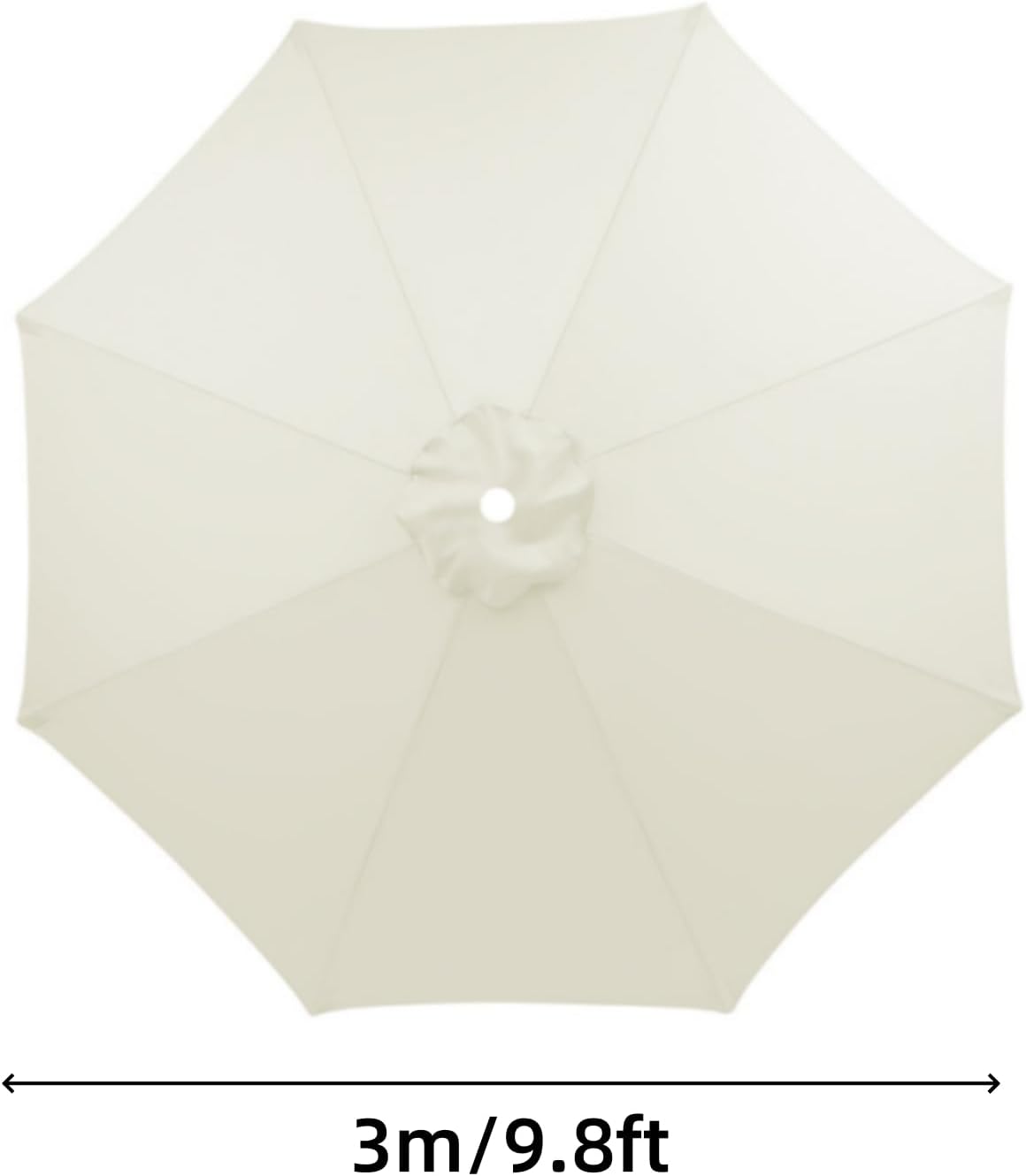 Patio Umbrella Replacement Canopy Top Cover, 8 Ribs, White V64530