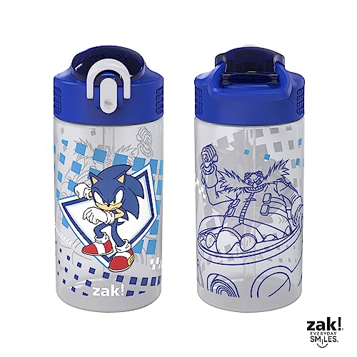 Kids Water Bottle with Spout Cover and Carrying Loop, 16 oz, Pack of 2 C7967