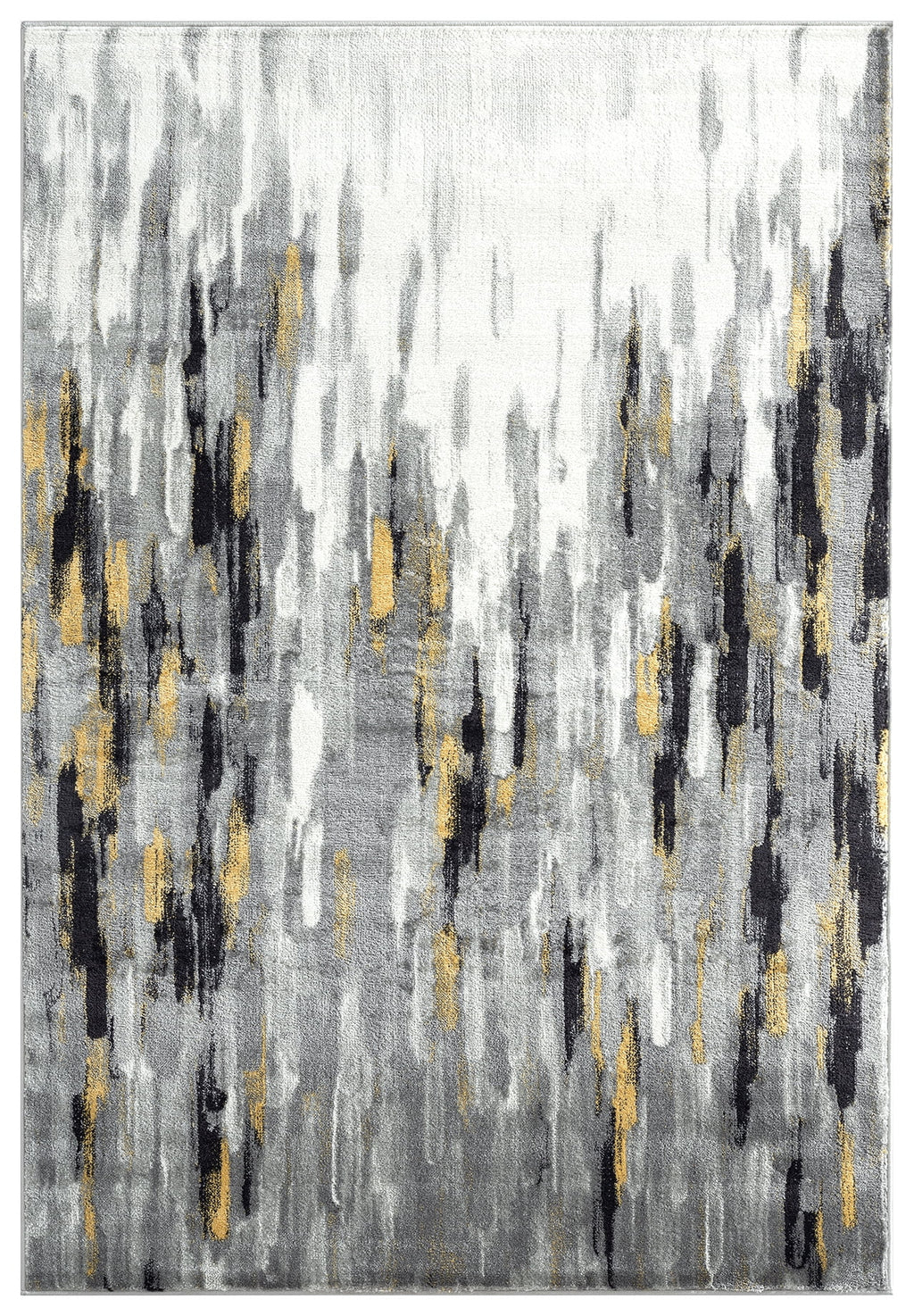 Mid Century Modern Area Rug 6 x 9 Grey Yellow O308