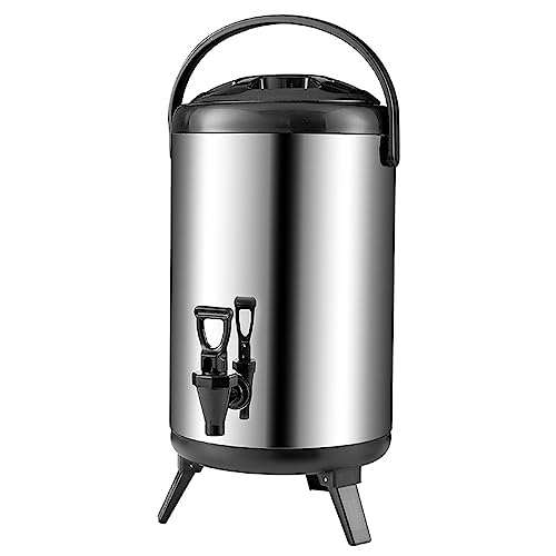 Stainless Steel Insulated Beverage Dispenser, 2.64 Gallon for Hot and Cold Drinks R13030