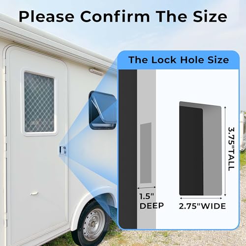 RV Door Lock Replacement with 4 Keys, Paddle Deadbolt for Camper Trailer N60374