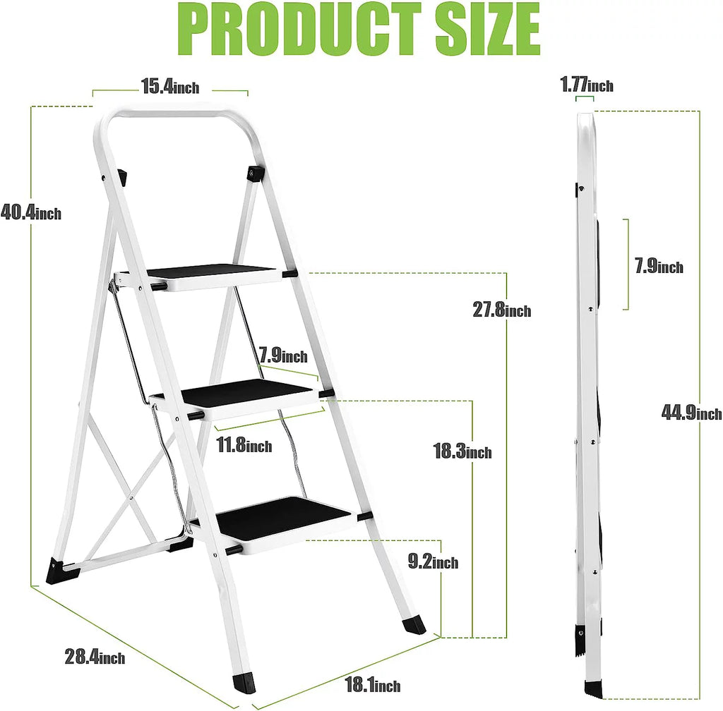 Folding Step Stool with Anti-Slip Pedal and Handrails O5495