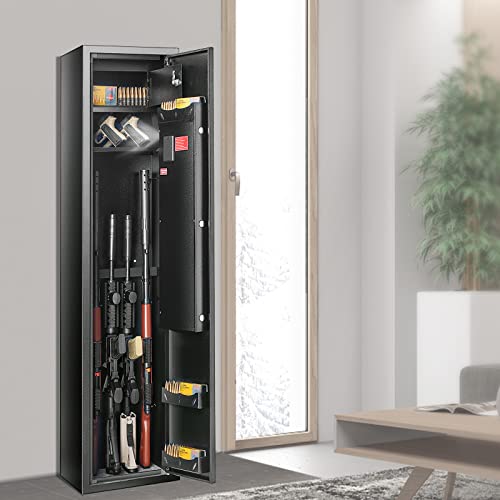 Gun Safe with Digital Keypad, Quick Access Storage Cabinet for Rifles and Shotguns T7376