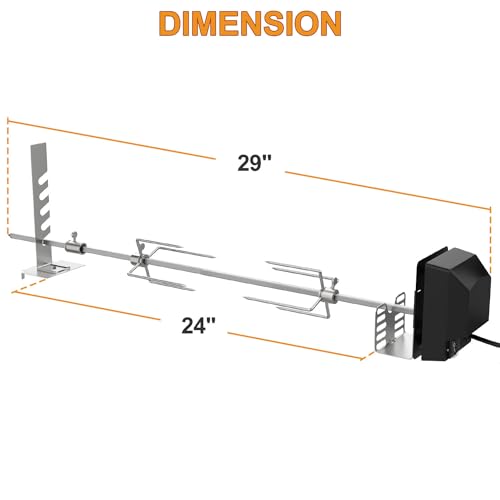 BBQ Rotisserie Grill Kit for 2- to 6-Burner Grills with Motor and Spit Rod W2519