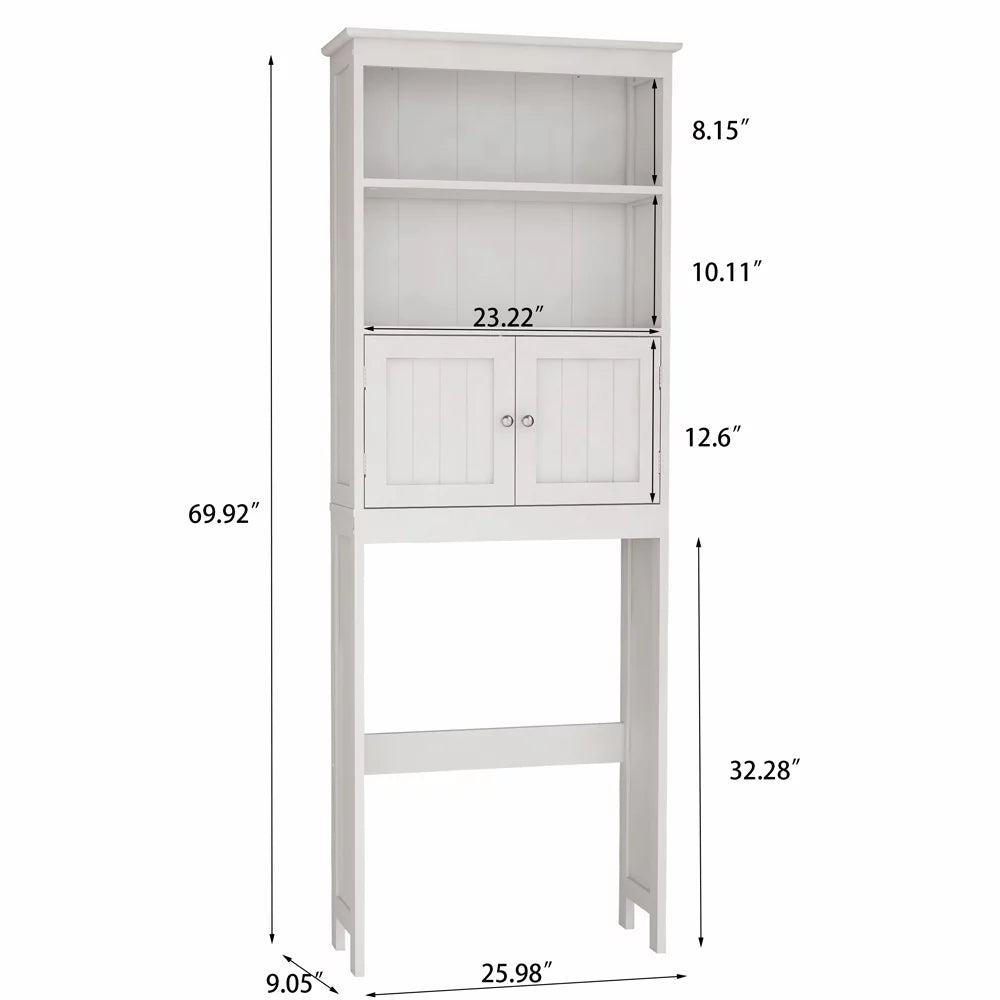 Over the Toilet Storage Cabinet with 2 Doors, White V784