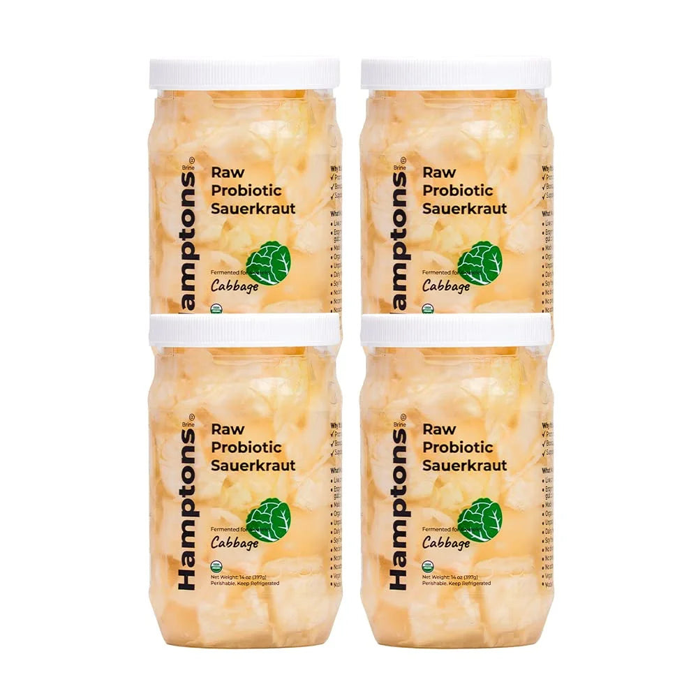 Organic Raw Sauerkraut, Unpasteurized Fermented Cabbage, 16 Oz Pack of 4 R8833