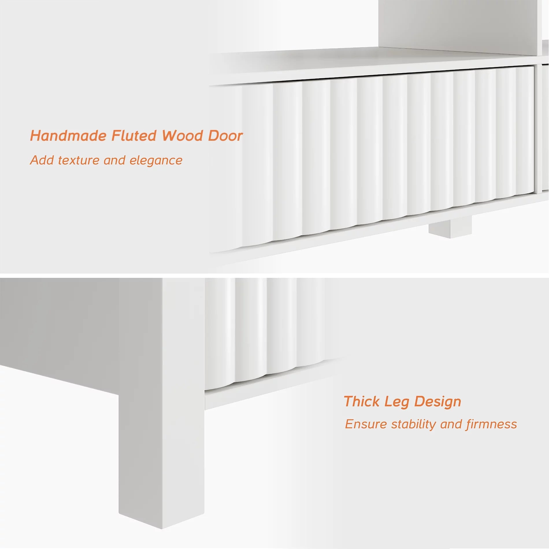 Electric Fireplace TV Stand for TVs up to 75 Inch, White E8976