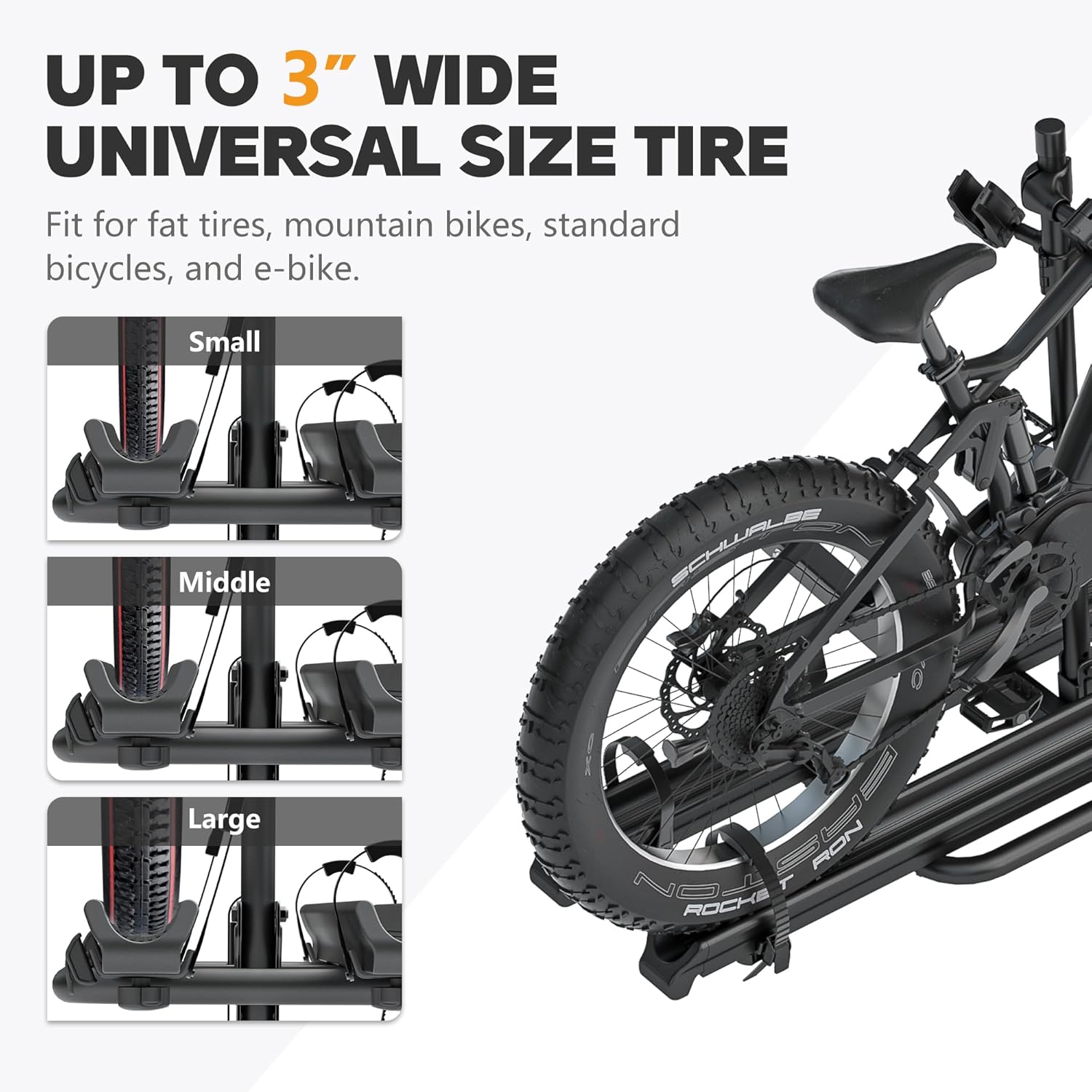 2" Hitch Bike Rack with Ramp, 200lbs Capacity, Fits Fat Tire E-Bikes N246193