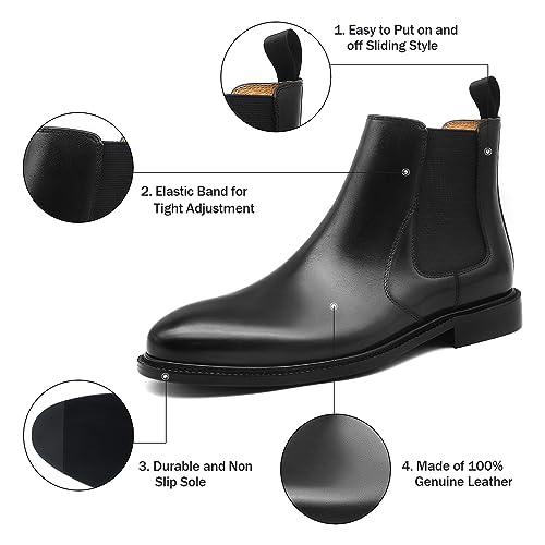 Men's Chelsea Boots Genuine Leather Slip On V434370