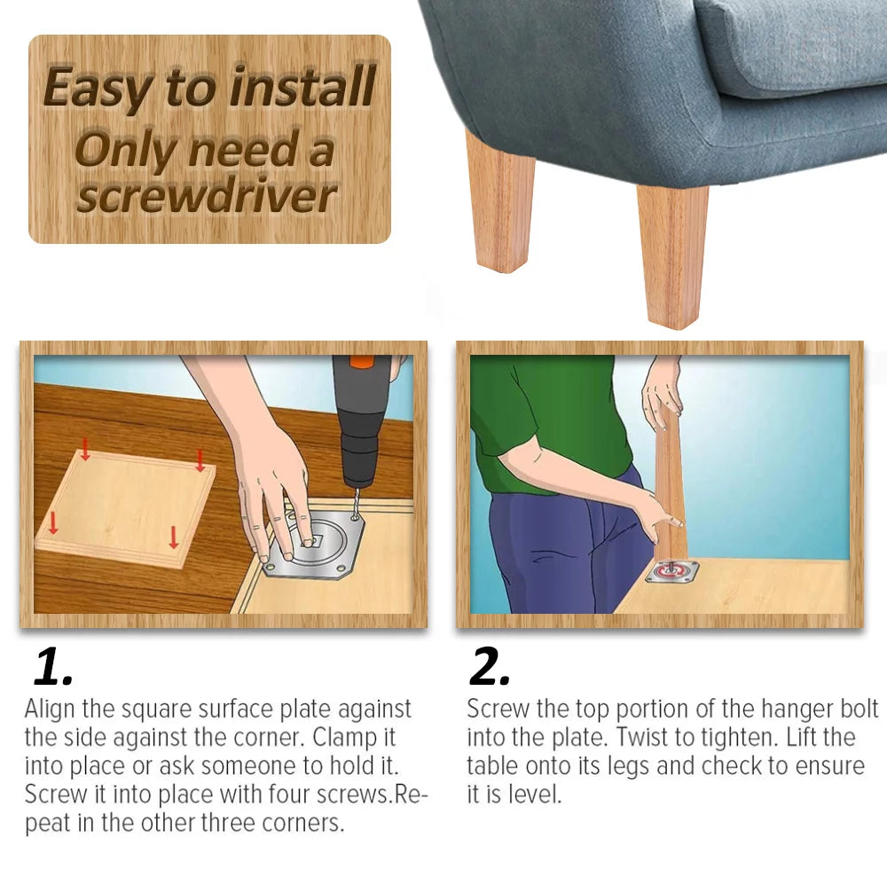 Wooden Sofa Legs Set of 4 Replacement Furniture Legs C520438