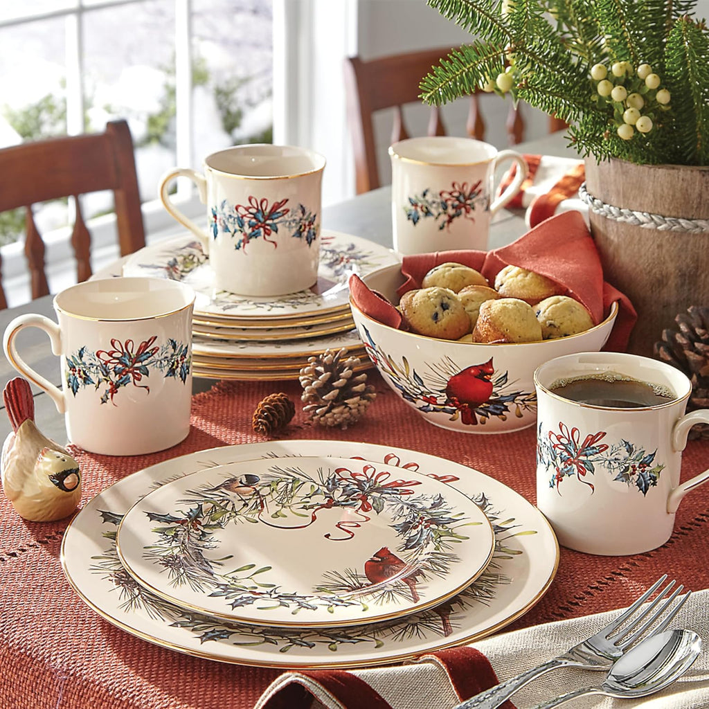 12-Piece Dinnerware Set, Red & Green A221