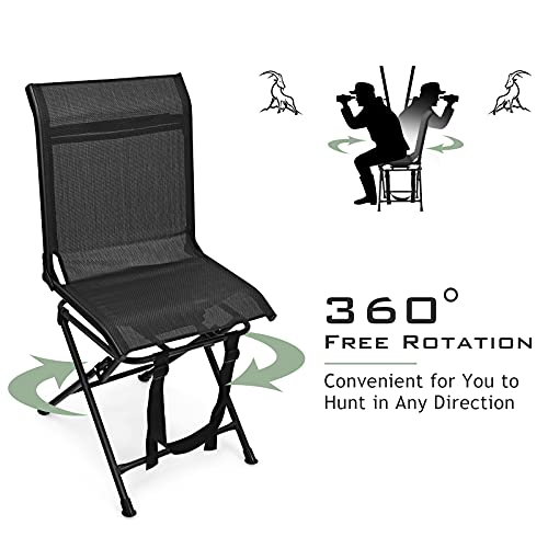 Hunting Chair, 360 Degree Swivel with Carry Handle, Folding Dove Hunting Chair with Armrest O604