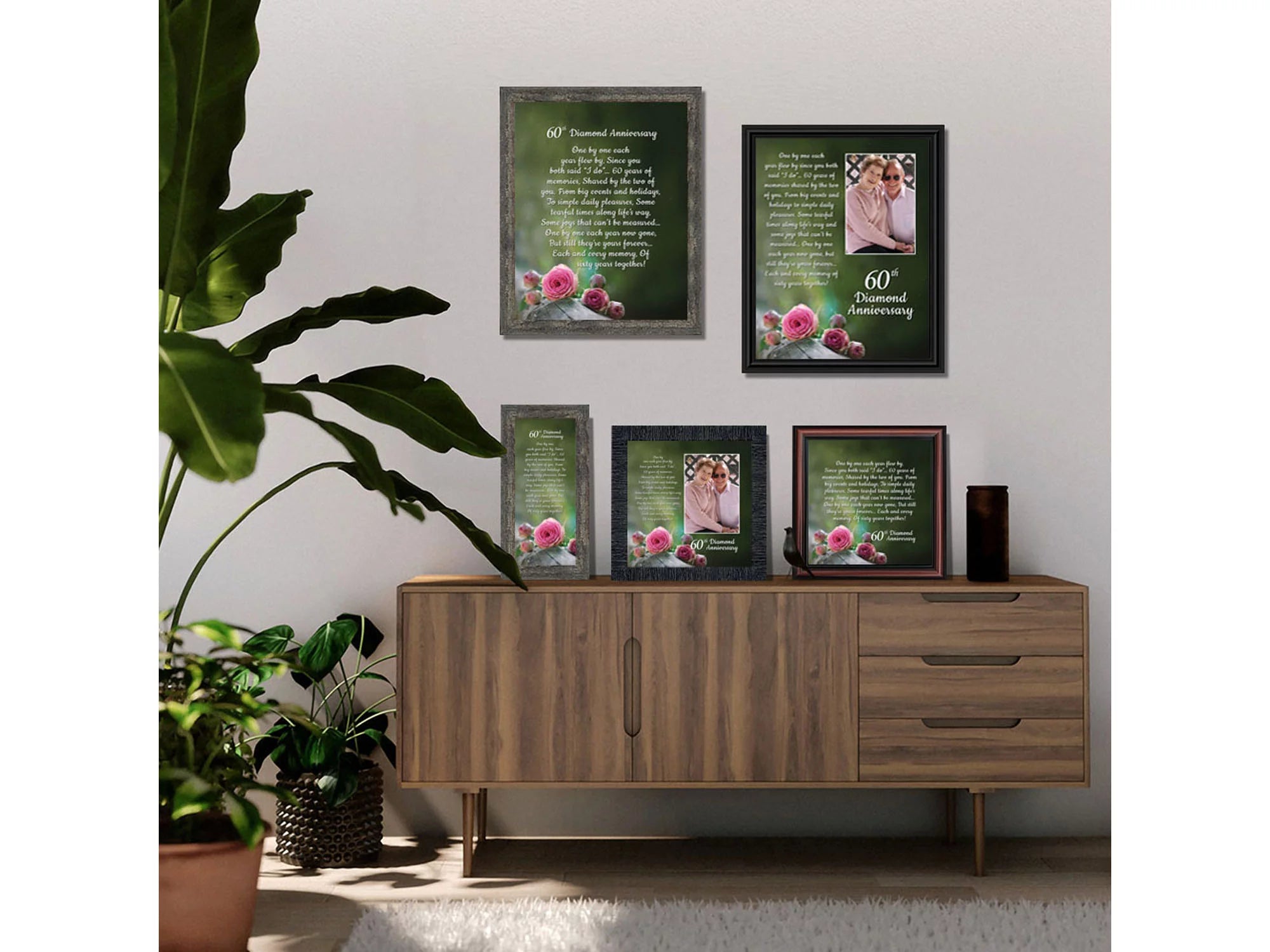 Dancers Pink and Green Framed Wall Art Print, Ballerinas, 11x14 P364773