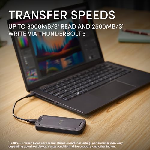 4TB External Solid State Drive, Thunderbolt 3, IP68 Water Resistance P4709