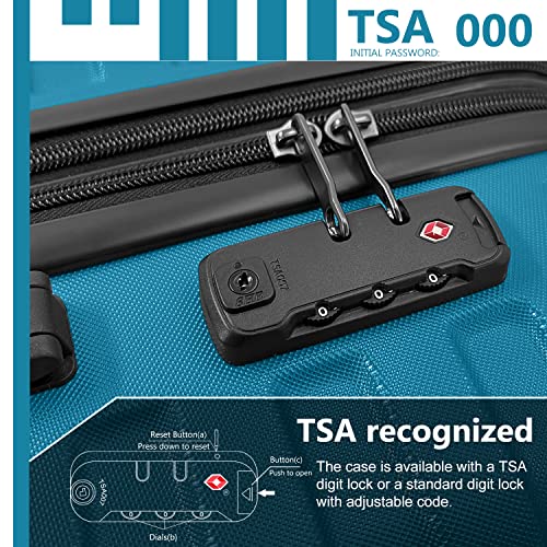 Luggage 5 Piece Set, Expandable Hard Shell Suitcases with Spinner Wheels and TSA Lock D53457