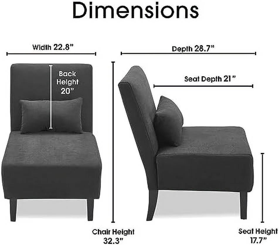 Accent Chair with Cushioned Seat and Back, Light Gray Q229