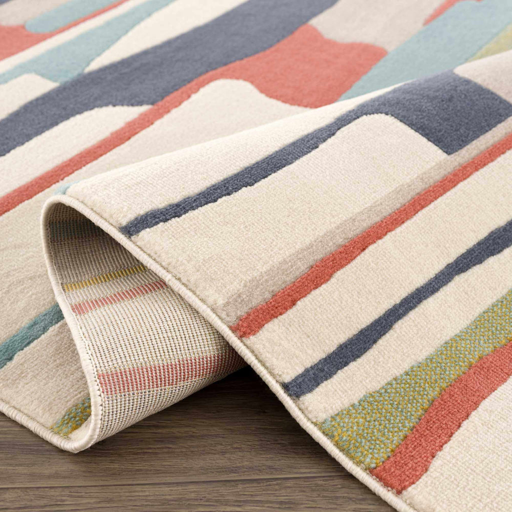 Multicolor Rainbow Striped Area Rug for Living Room Bedroom A79688