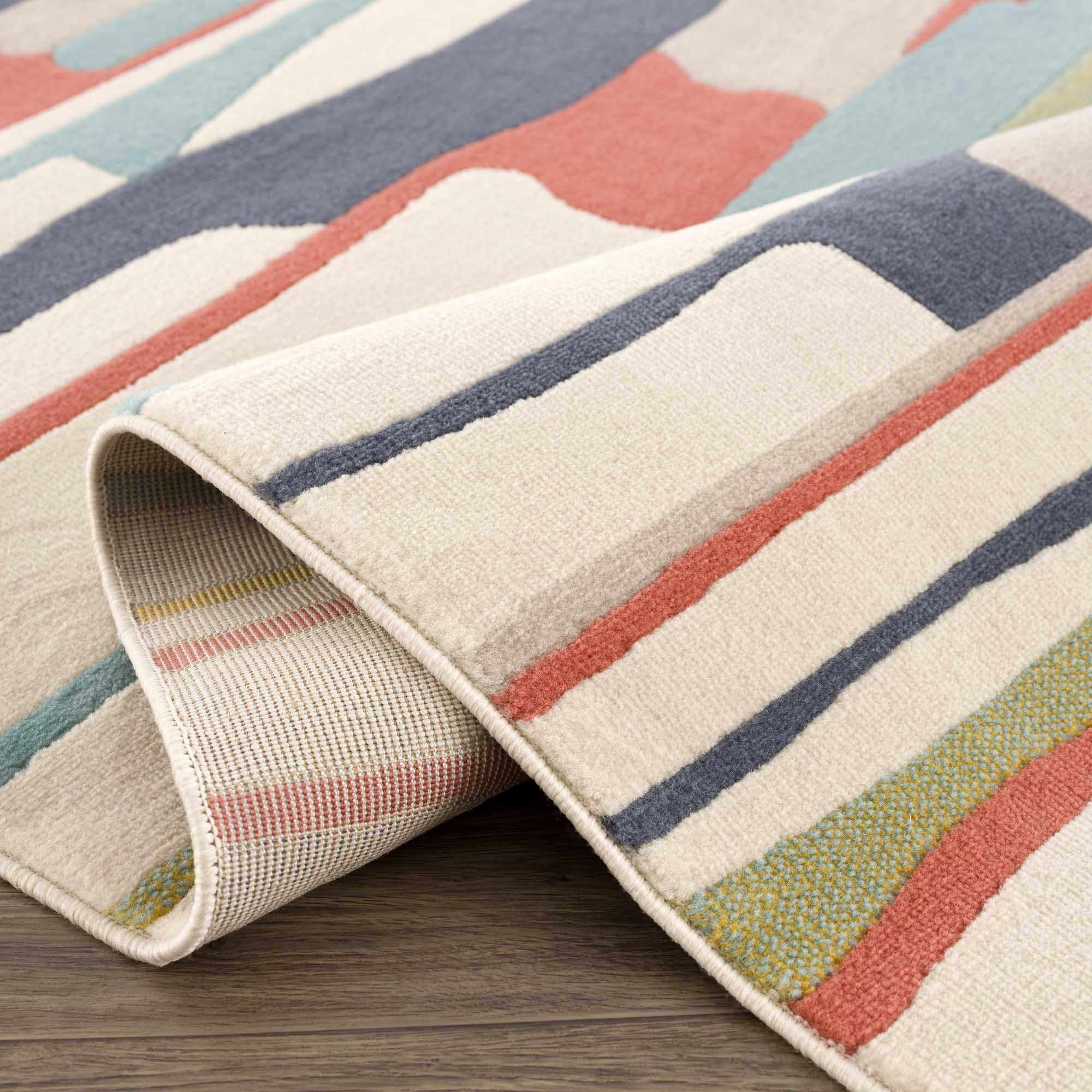 Multicolor Rainbow Striped Area Rug for Living Room Bedroom A79688