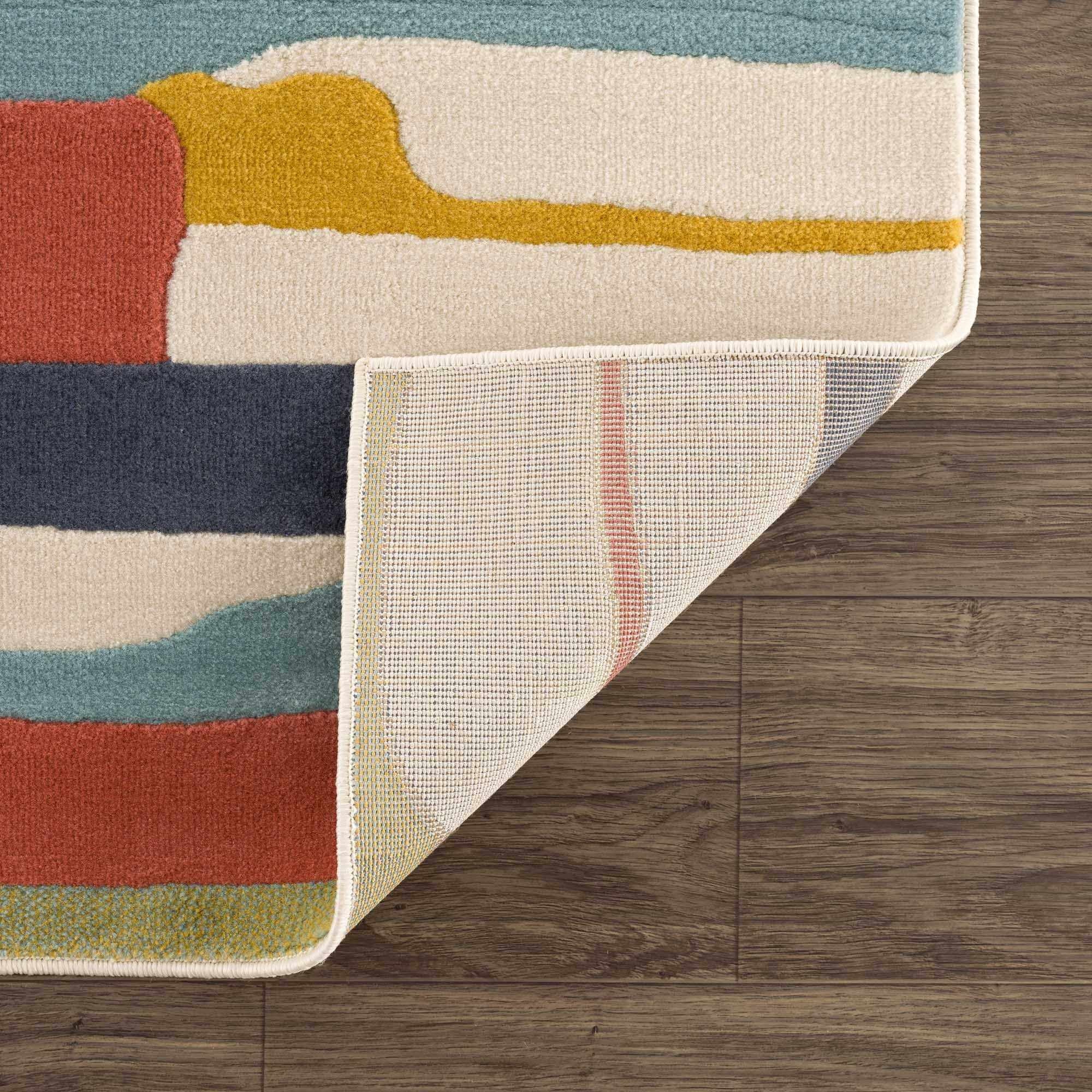 Multicolor Rainbow Striped Area Rug for Living Room Bedroom A79688