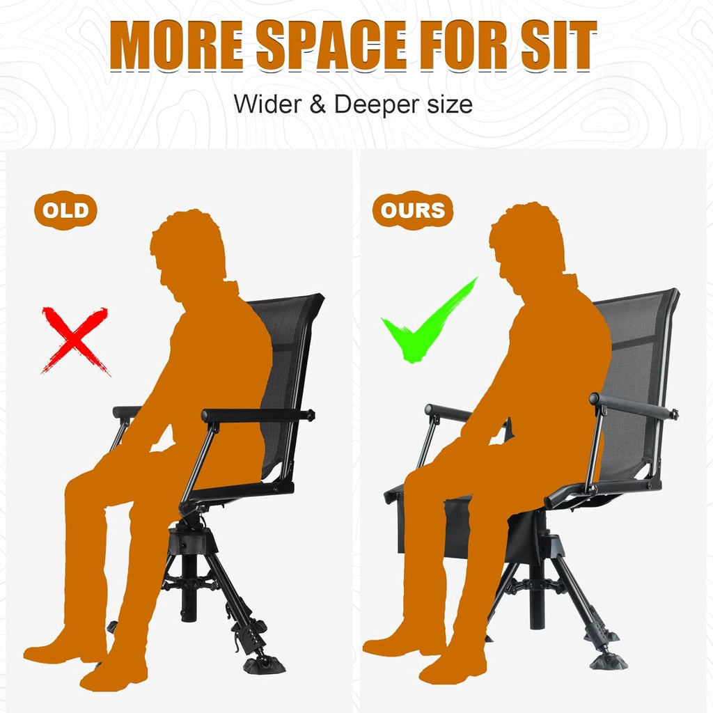 Folding Hunting Blind Chair with 360 Degree Swivel and Adjustable Height N9129
