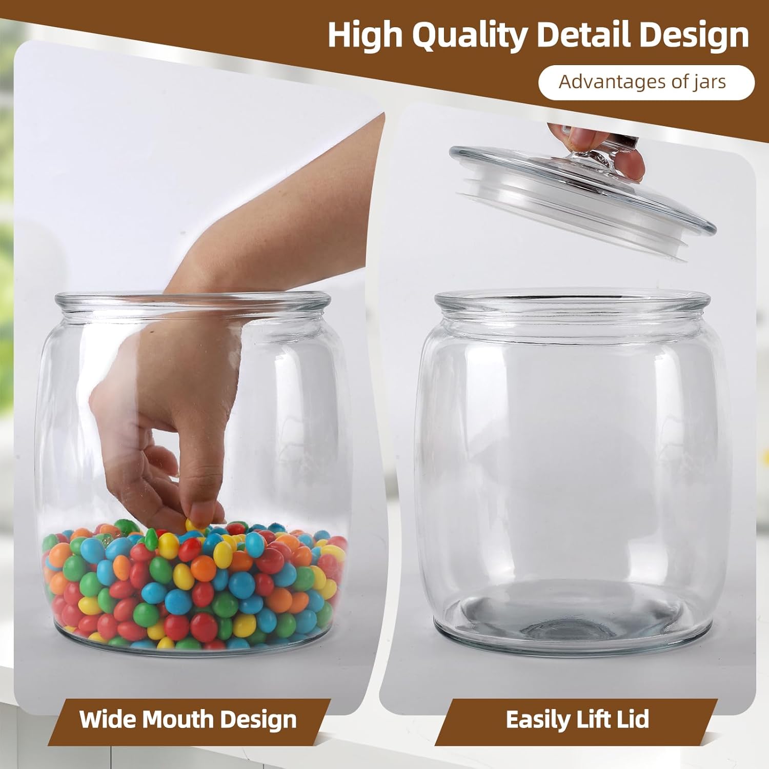 Glass Jar with Lid, 71 oz Wide Mouth Storage Jar for Kitchen B510919