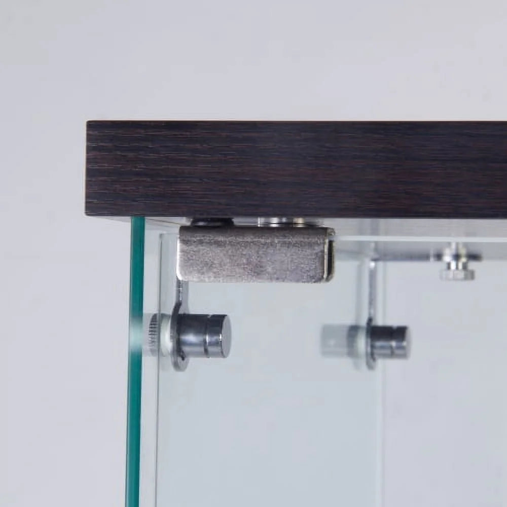 Glass Display Cabinet with 3 Shelves, Black A22174