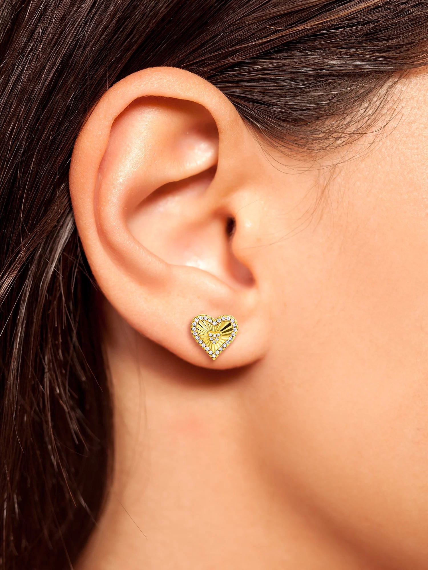 Women’s Sterling Silver Heart Stud Earring X35919