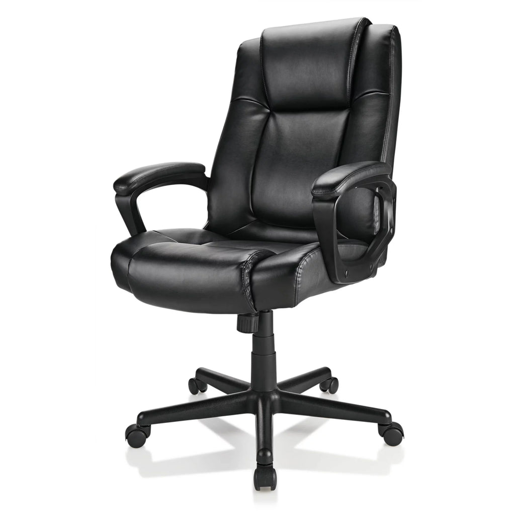 High-Back Bonded Leather Executive Chair, Black M587718