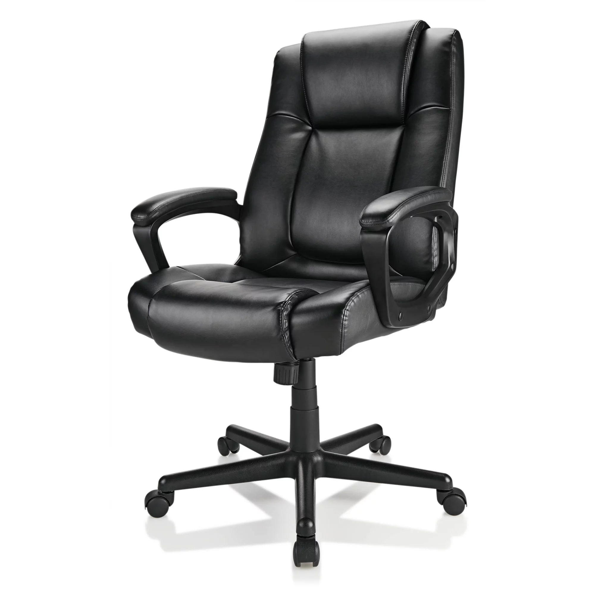 High-Back Bonded Leather Executive Chair, Black M587718