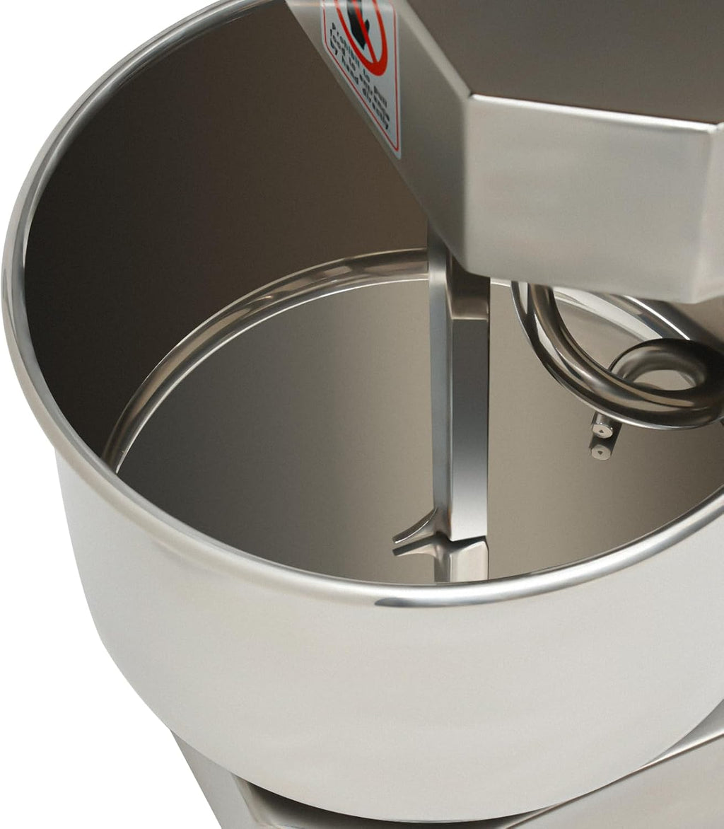 Dough Mixer, 2.6 Gal Spiral Mixer, 750W with Stainless Steel Bowl G25095