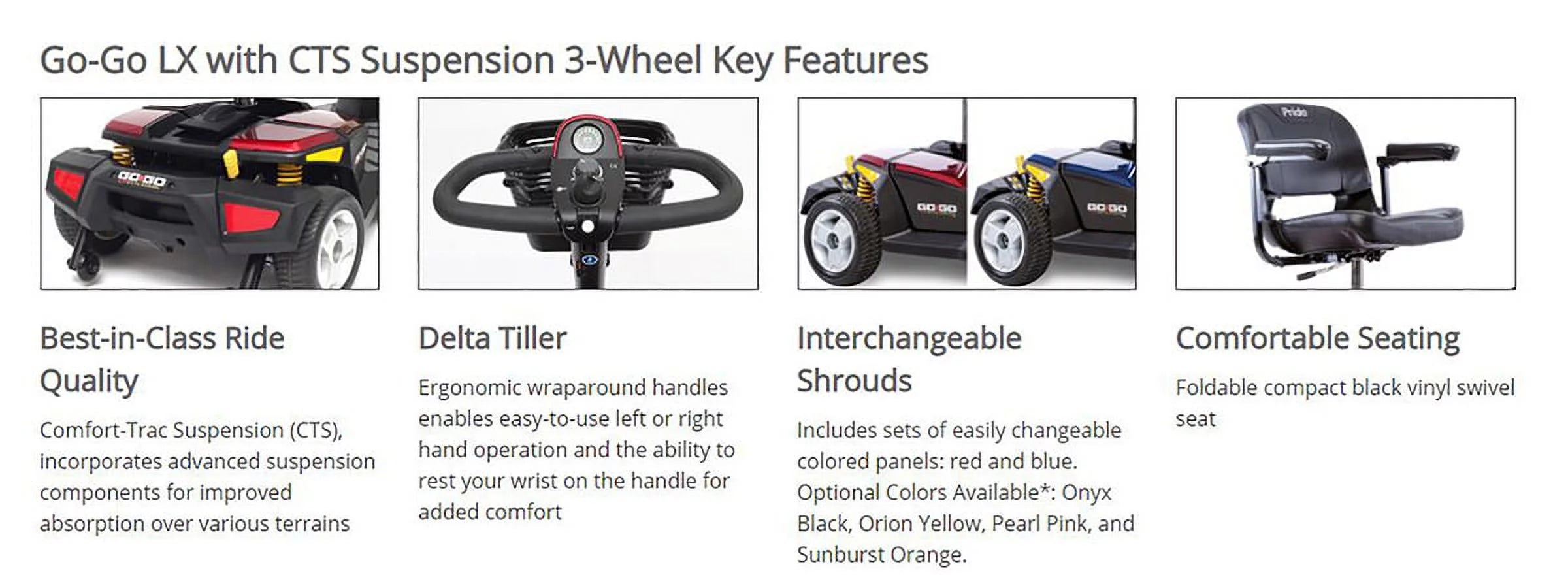 3-Wheel Mobility Scooter with Suspension M24077