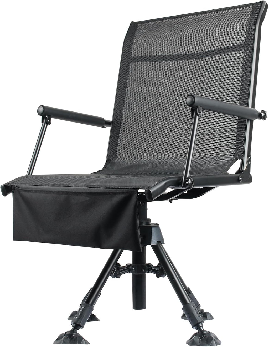 Hunting Chair for Blinds, Folding Hunting Blind Chairs 360 Degree View Swivel with 4 Legs Adjustable Height, Portable Stable Deer Ground Blind Chair Duck Hunting Fishing Chair
