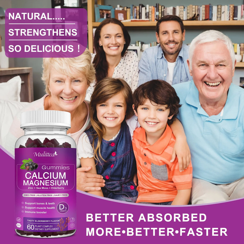 Calcium Magnesium Zinc Gummies with D3 & Sea Moss for Bone, Muscle & Sleep Support F927811