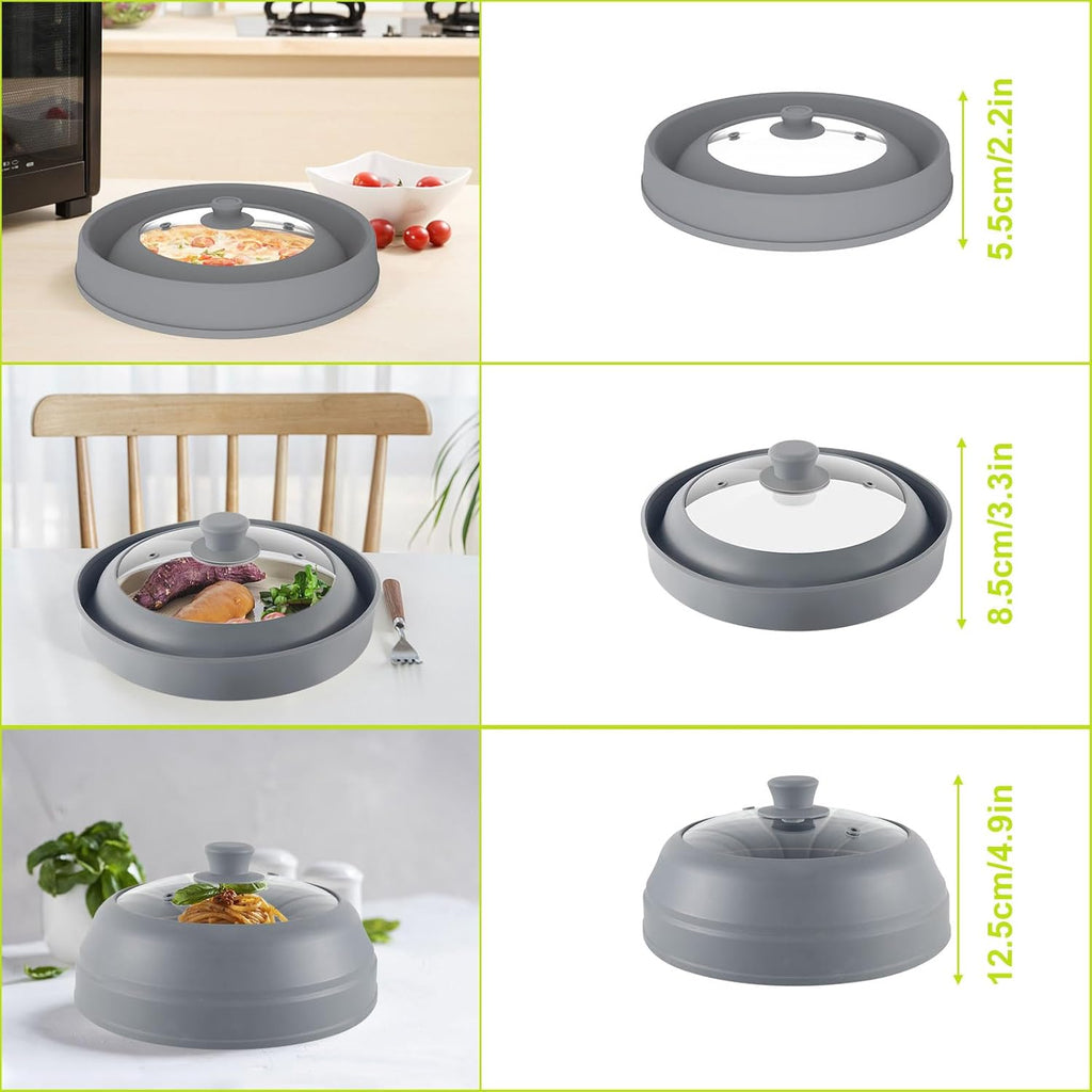 Microwave Splatter Cover with Collapsible Silicone, 10.5 Inch T148