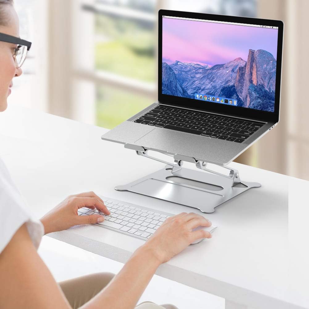 Aluminum Laptop Stand, Ergonomic Adjustable Notebook Riser Holder D99779