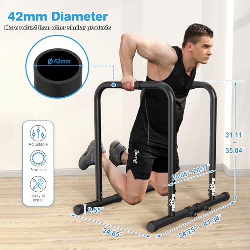 Dip Station Heavy Duty Dip Stands Fitness Workout Parallette Push Up Stand K7569