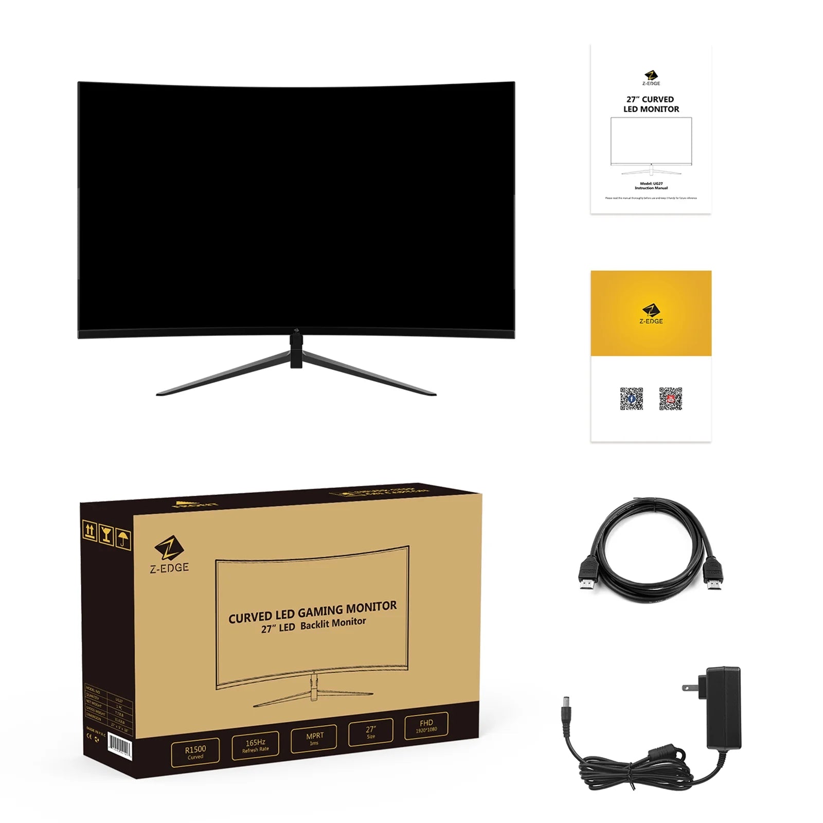 27-Inch LED Curved Gaming Monitor 200Hz 1ms Full HD U86923