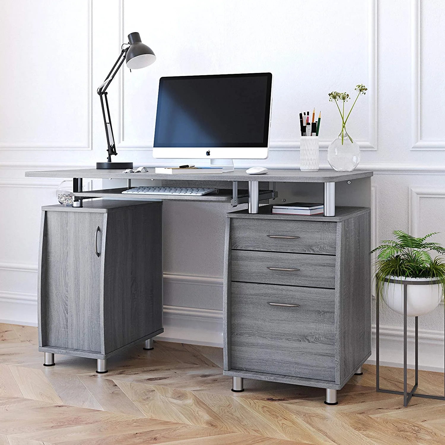 Gray Small Computer Desk M27748