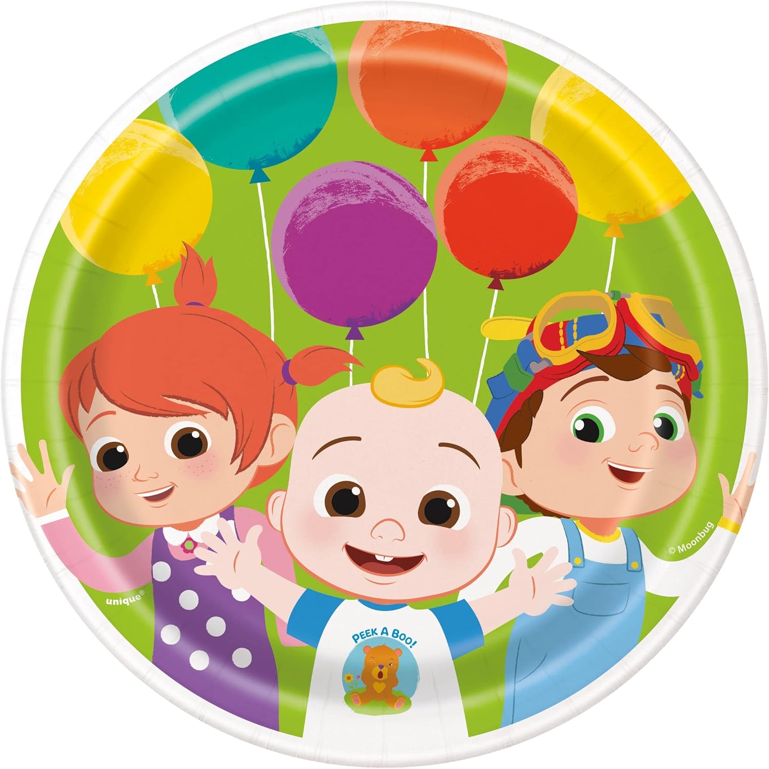 Multicolor Cocomelon Round Dessert Plates - 7" (Pack of 8) | Perfect for Kids' Birthday Celebrations & Fun Family Gatherings