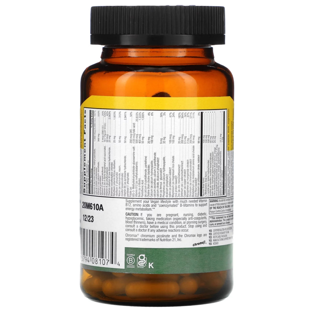Vegan Multivitamin & Mineral Complex, 120 Capsules P249137