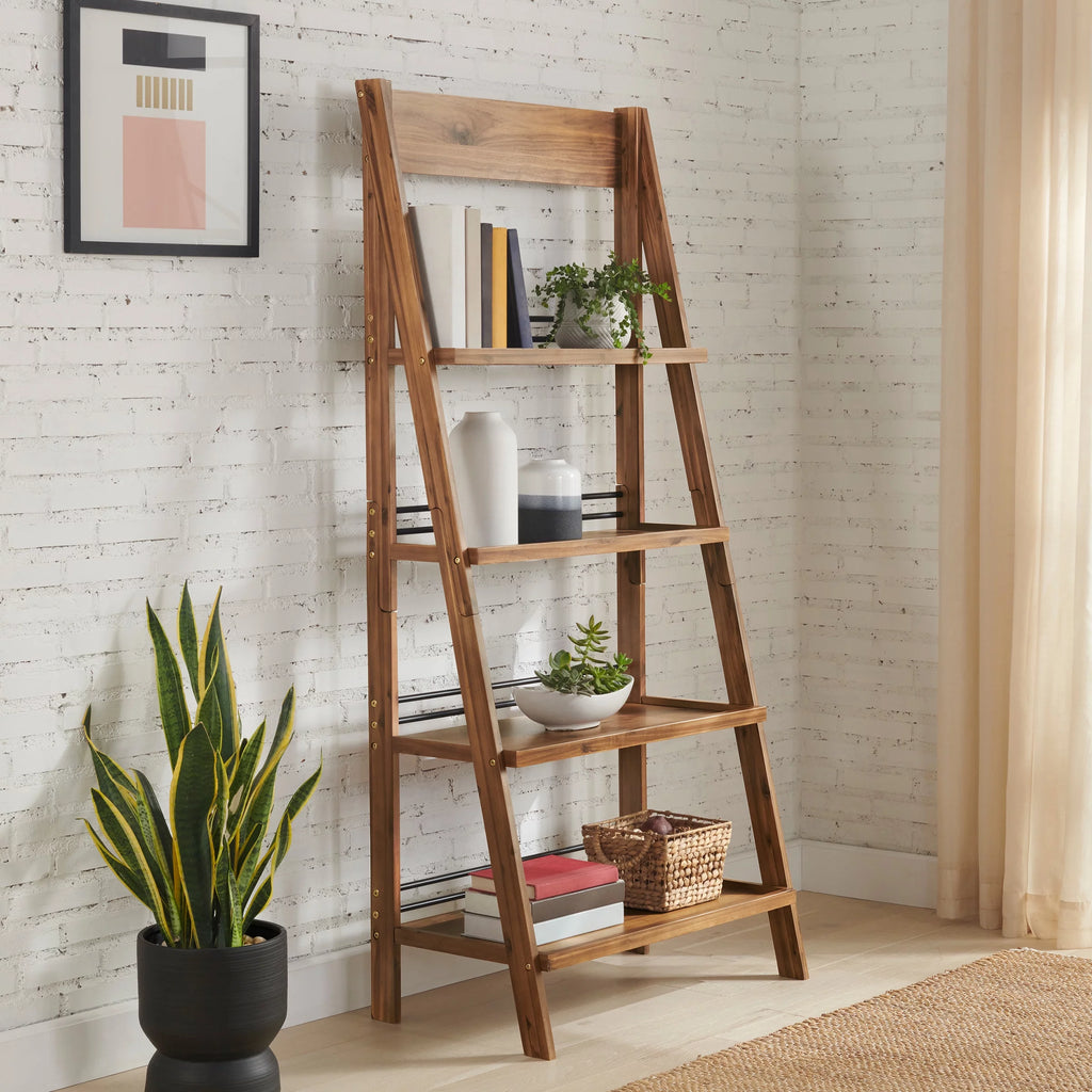4-Tier Tall Ladder Bookshelf for Living Room or Office Z836
