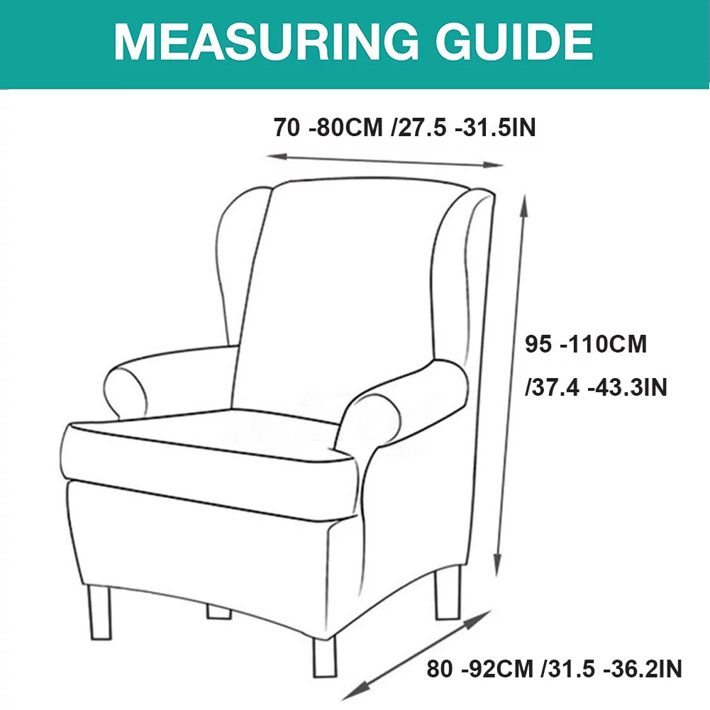 Wingback Chair Covers, 2 Piece Stretch Slipcovers S489733