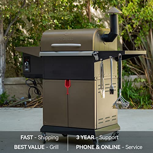 Wood Pellet Grill Smoker with PID Controller, 8-in-1 BBQ Grill, 572 sq in Cooking Area I257489