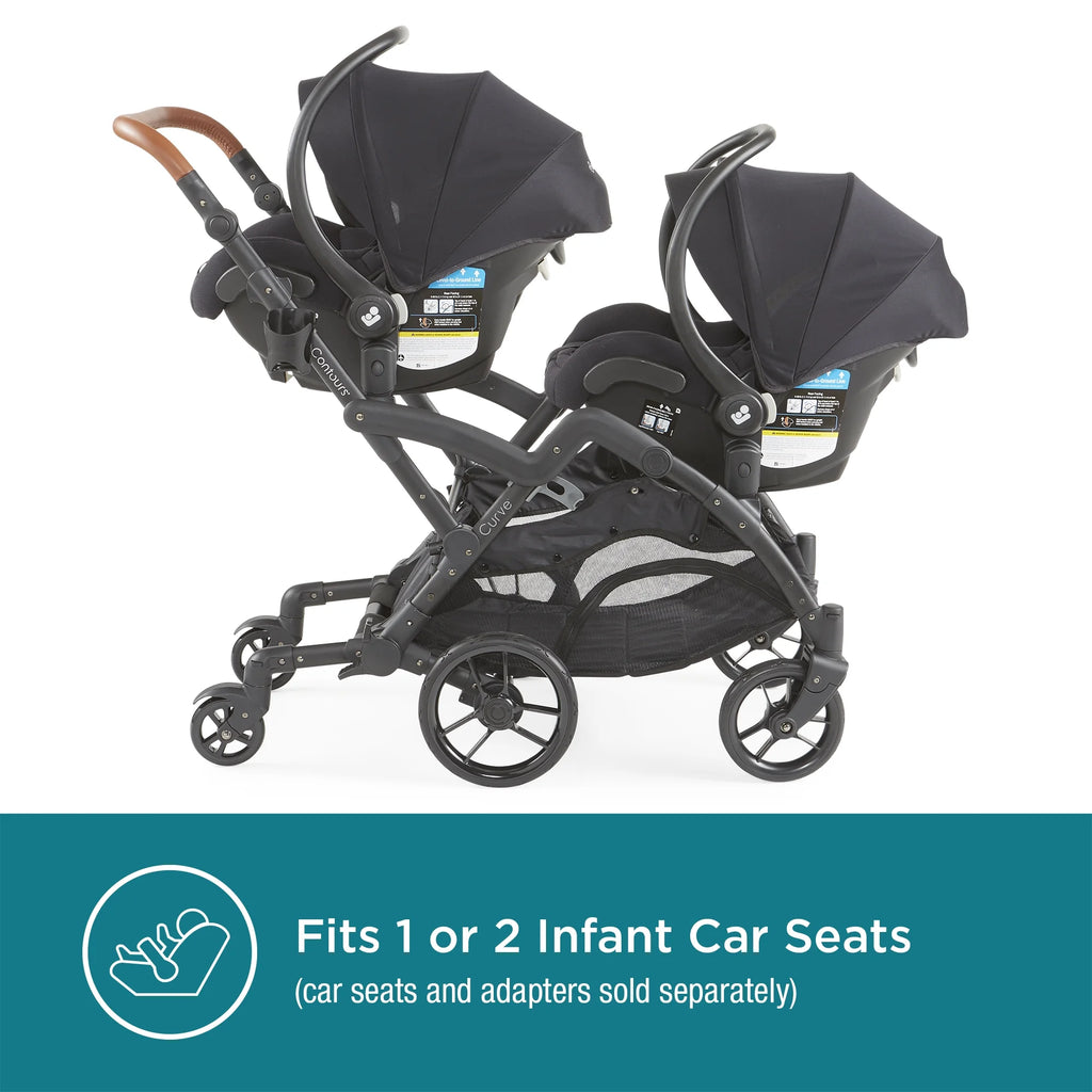 Double Tandem Stroller, Black Herringbone P922
