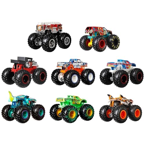 Monster Trucks 8-Pack, 1:64 Scale Toy Trucks for Kids 3+ Z437