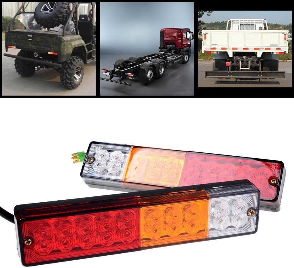 20-LED Truck Trailer Tail Light with Turn Signal, Brake, Reverse, Waterproof (Pack of 2) J943